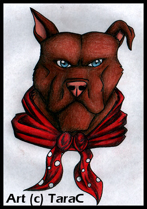 Commission - Red nosed Pitbull