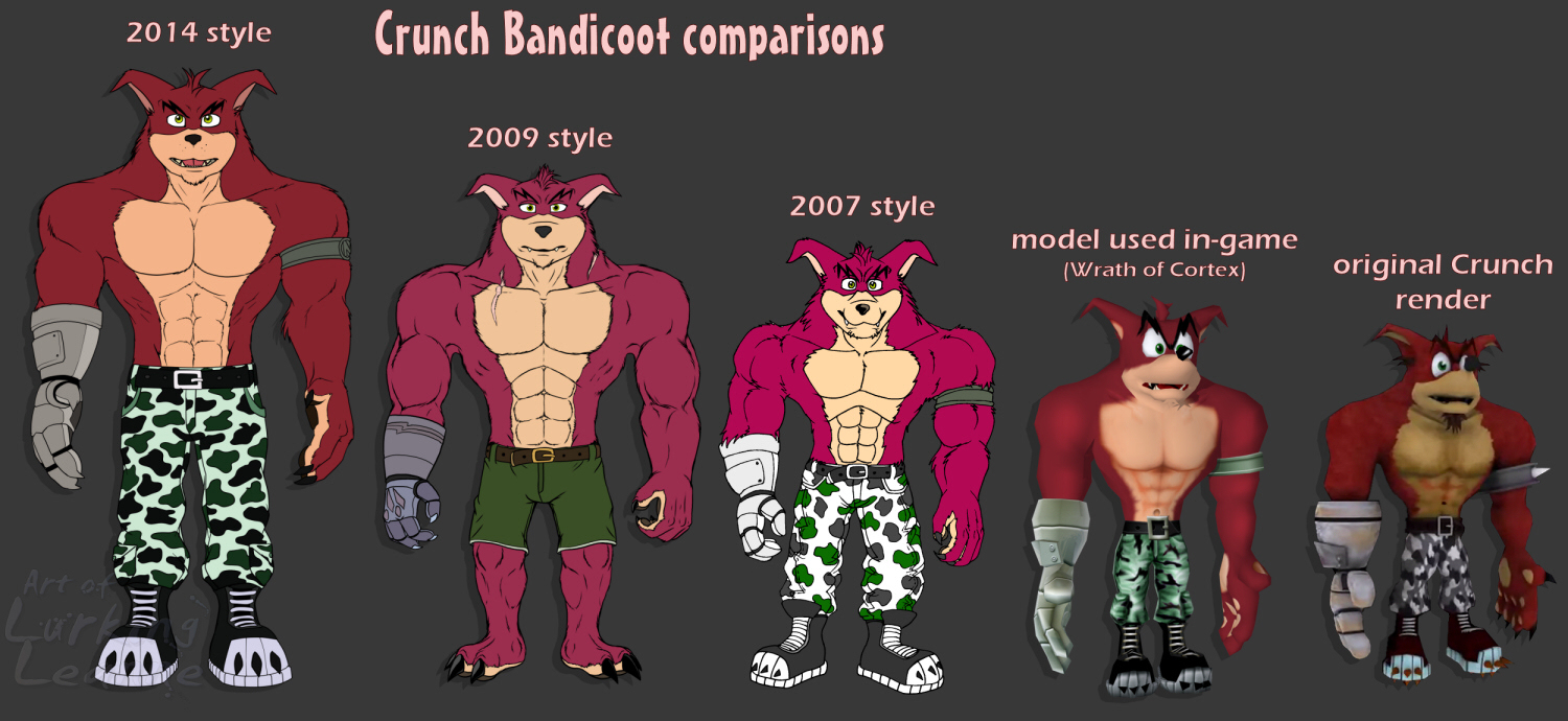 Crunch Bandicoot styles.jpg