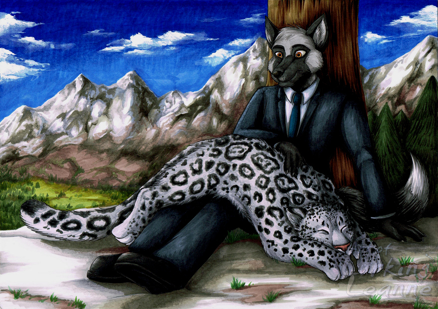 Commission - Snow Leopard Cuddles.jpg
